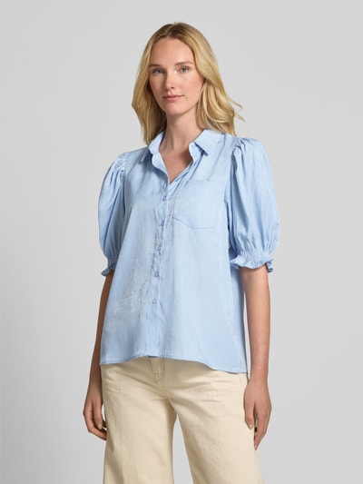 ICHI Regular fit overhemdblouse van viscosemix, model 'PIPER' Lichtblauw - 4