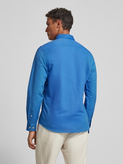 Jake*s Slim fit zakelijk overhemd met kentkraag Koningsblauw - 5