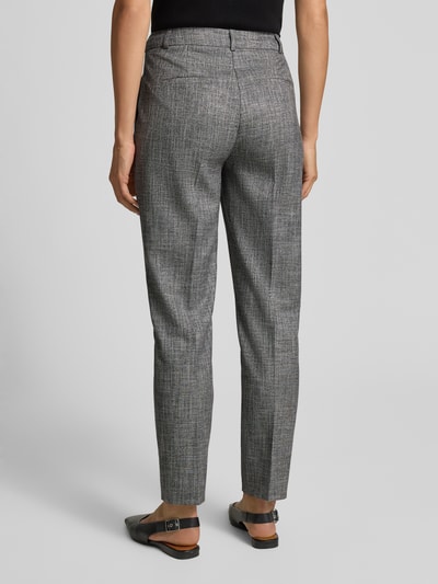 comma Slim fit stoffen broek van viscosemix met persplooien Grafiet - 5