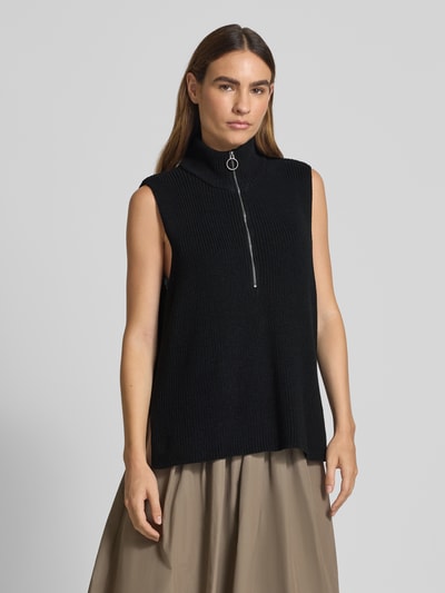 Soyaconcept Pullunder mit Stehkragen und Reißverschluss Modell 'Julia' Black 4