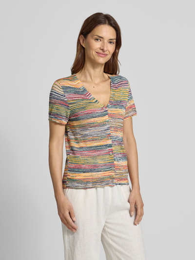 Christian Berg Woman Strickshirt aus Viskose-Mix mit Knopfleiste Smaragd 4