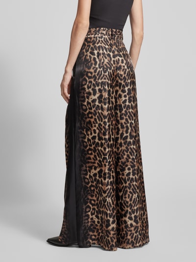 Marc Cain Wide leg stoffen broek met bandplooien Zwart - 5