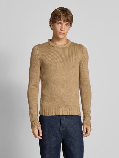 Blend Strickpullover mit Label-Patch Modell 'DILLON' Beige 4