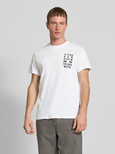 G-Star Raw T-Shirt mit Label-Print Weiss 4