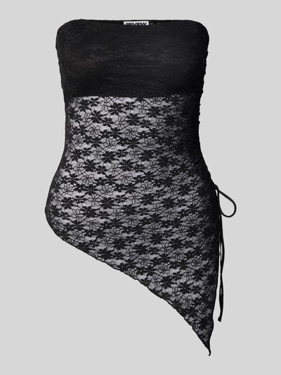 Review Top z wiązaniem z boku Czarny 2