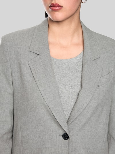 Marc Cain Regular Fit Longblazer mit Kontraststreifen Mittelgrau 3