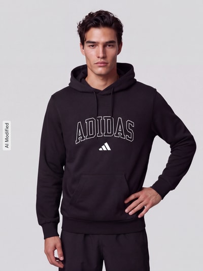 adidas Sportswear Hoodie mit Logo-Schriftzug Modell 'M COLLEGIATE HD' Black 4