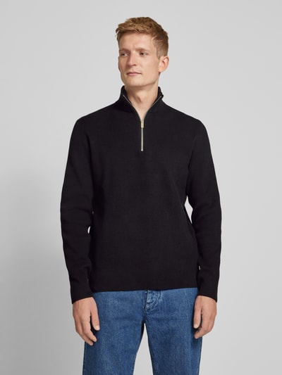 Lindbergh Gebreide pullover met schipperskraag Zwart - 4