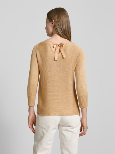 More & More Strickpullover mit U-Boot-Ausschnitt Beige 5