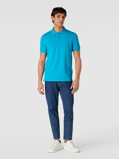 Christian Berg Men Koszulka polo o kroju slim fit w jednolitym kolorze Turkusowy 1