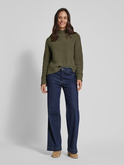 Selected Femme Gebreide pullover met turtleneck, model 'SELMA' Olijfgroen - 1