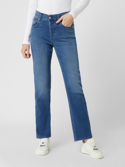 Replay Straight Fit High Rise Jeans mit Stretch-Anteil Modell 'Mailke' Bleu 4