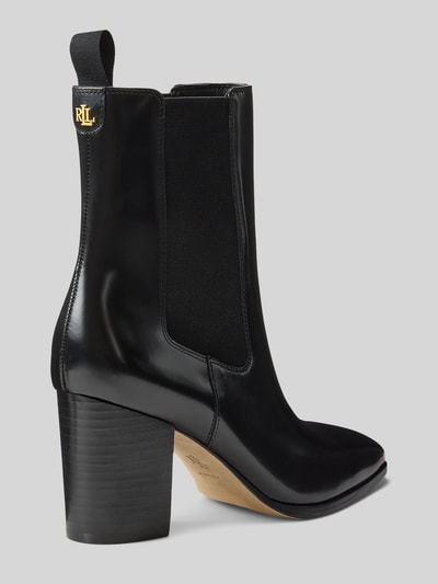 Lauren Ralph Lauren Botki z naturalnej skóry z detalem z logo Czarny 4