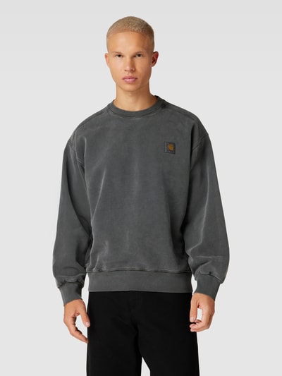 Carhartt Work In Progress Sweatshirt mit Label-Patch Modell 'VISTA' Anthrazit Melange 4