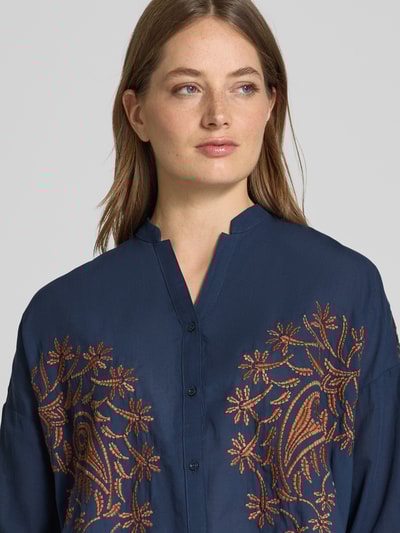 More & More Regular Fit Bluse mit 3/4-Arm Marine 3