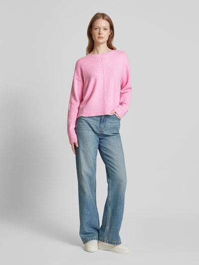 Vero Moda Regular Fit Strickpullover mit Brustnaht Modell 'ESTI' Rosa 1