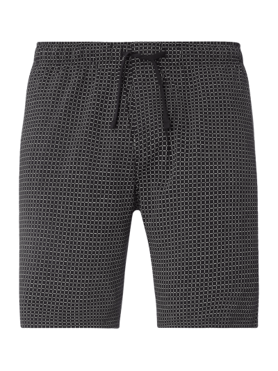 Schiesser Sweatshorts met ruitmotief, model 'Boxer' Zwart - 1