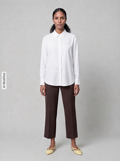 CAMBIO Regular Fit Culotte mit Bügelfalten Modell 'CAMERON' Dunkelbraun 1