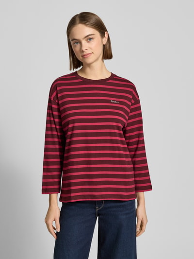 Pepe Jeans Comfort Fit Langarmshirt aus reiner Baumwolle Modell 'BANILLA' Pink 4