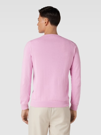 Lacoste Gebreide pullover met labelstitching Oudroze - 5