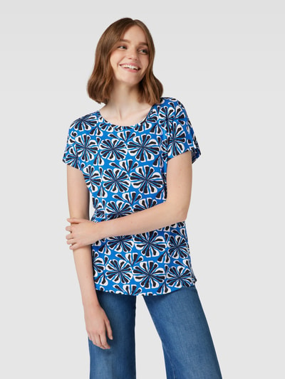 Christian Berg Woman T-Shirt mit grafischem Allover-Muster Blau 4