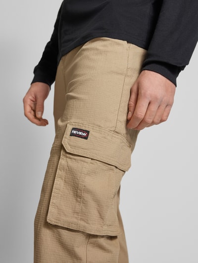 REVIEW Cargohose mit Label-Detail Beige 3