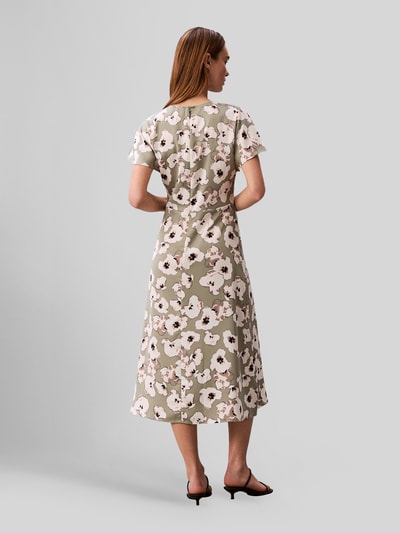 Calvin Klein Womenswear Freizeitkleid mit Allover-Muster Khaki Melange 5