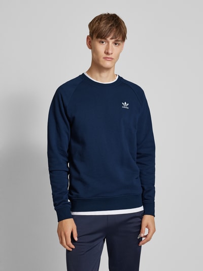 adidas Originals Sweatshirt met labelstitching, model 'ESS CREW' Marineblauw - 4