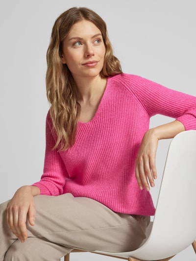 Fynch-Hatton Strickpullover mit V-Ausschnitt Pink 3