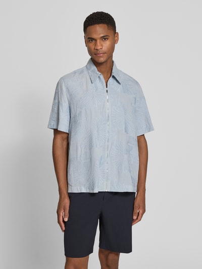 DRYKORN Regular Fit Freizeithemd mit Reißverschluss und Kentkragen Hellblau 4