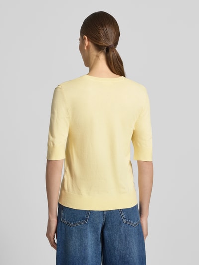 s.Oliver RED LABEL Slim fit gebreide pullover van Viscosemix Lichtgeel - 5