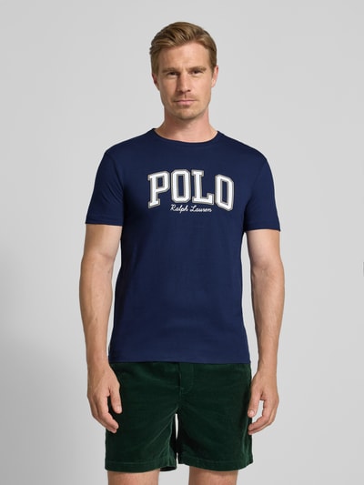 Polo Ralph Lauren Custom slim fit T-shirt met ronde hals Marineblauw - 4