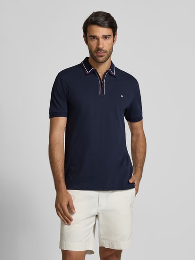 Christian Berg Men Regular fit poloshirt met ritssluiting Marineblauw - 4