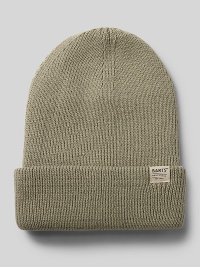 Barts Beanie met labeldetail, model 'KINABALU' Rietgroen - 1