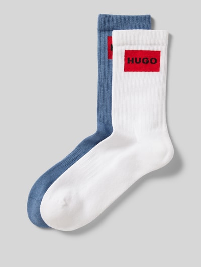 HUGO Socken mit Label-Stitching im 2er-Pack Jeansblau 1