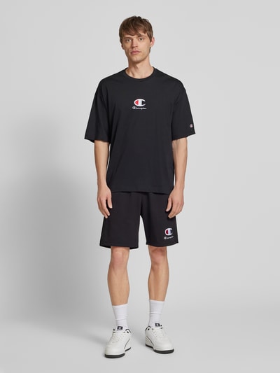 CHAMPION Sweatshorts mit Logo-Stitching und elastischem Bund Black 1