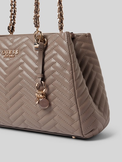 Guess Handtasche mit Label-Applikation Modell 'ANNING' Taupe 3