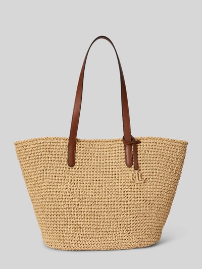 Lauren Ralph Lauren Shopper aus Stroh mit Logo-Applikation Beige 2