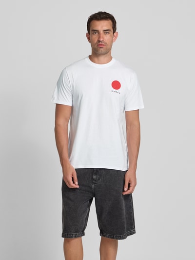 Edwin T-Shirt mit Motiv-Print Modell 'JAPANESE SUN' Weiss 4