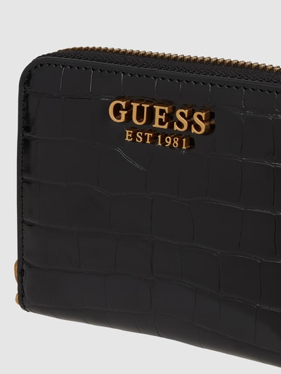 Guess Portemonnee in krokolook, model 'Laurel' Zwart - 2