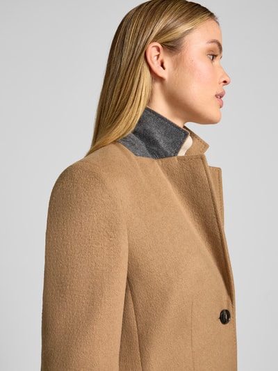 Jake*s Collection Regular fit lange jas met lanawol en reverskraag Camel - 3