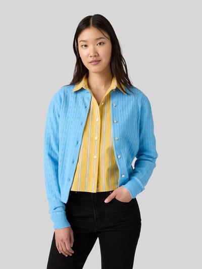 Levi's® Regular Fit Strickjacke aus Baumwoll-Mix Eisblau 1