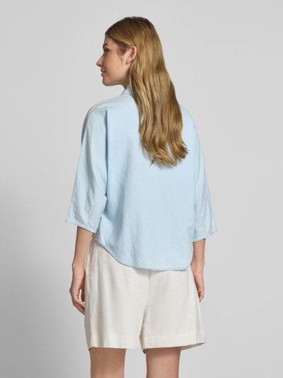 MOS MOSH Regular Fit Bluse mit Leinen-Anteil Modell 'ANGELINA' Hellblau 5
