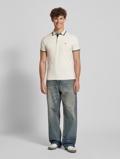 Jack & Jones Slim Fit Poloshirt mit Logo-Stitching Modell 'PAULOS' Beige 1