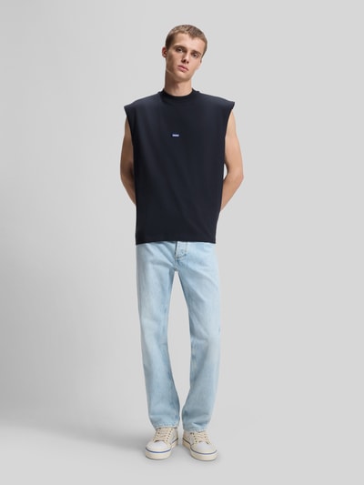 HUGO Blue Relaxed Fit Tank Top aus reiner Baumwolle Modell 'NAVERTZ' Marine 1