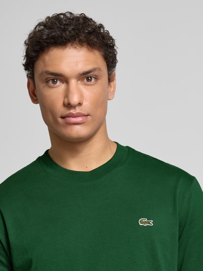 Lacoste T-shirt z detalem z logo model ‘BASIC ON’ Zielony 3