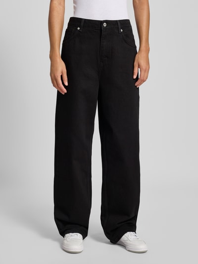 Hugo Blue Wide leg jeans met steekzakken, model 'Leni' Zwart - 4