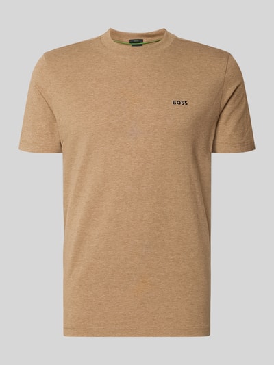 BOSS Green Regular fit T-shirt van katoenmix, model 'TEE' Beige - 2