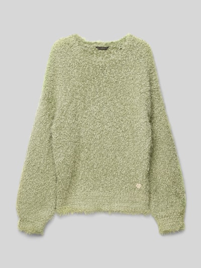 Guess Gebreide pullover met ribboorden Rietgroen - 1