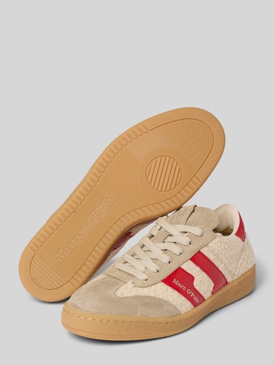 Marc O'Polo Lage sneakers met runderleer  Rood - 4